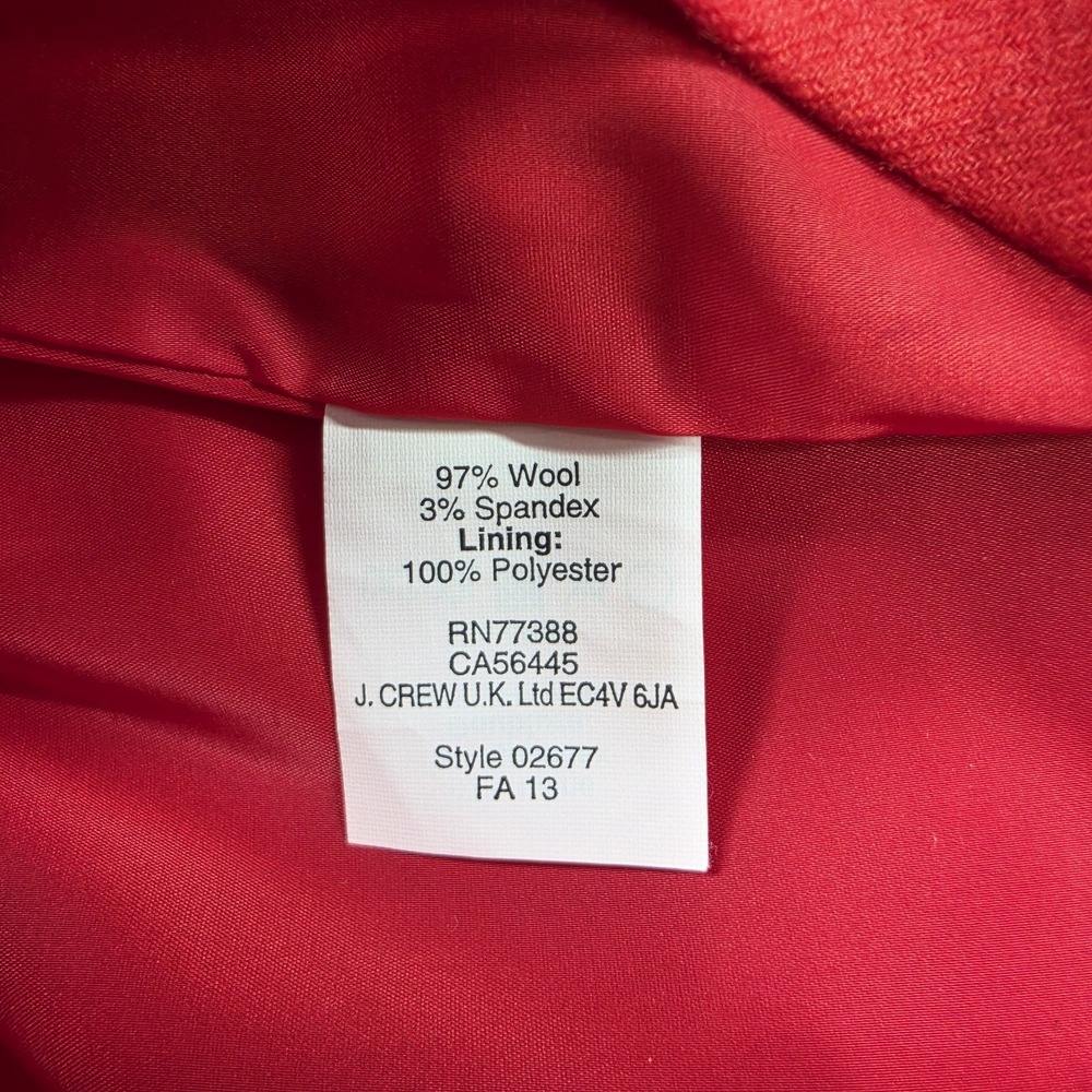 J.Crew Red Wool Blend Scalloped Waist Mini A-Line Skirt Size 10 Preppy Classic - Picture 6 of 13
